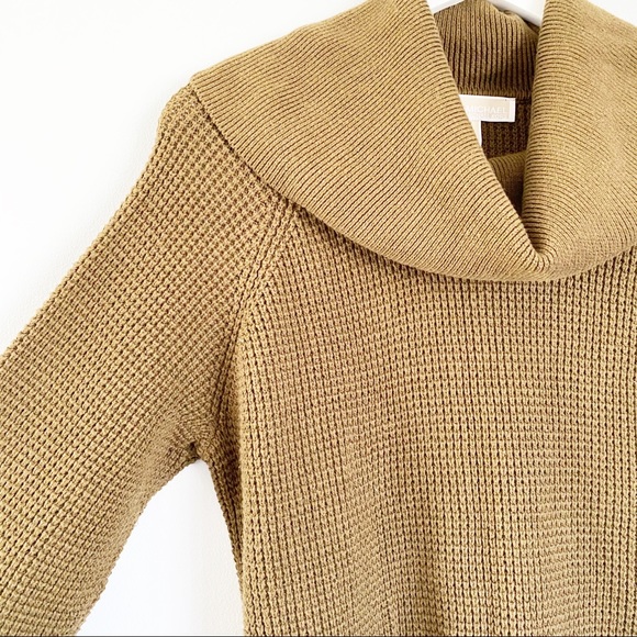 MICHAEL Michael Kors Waffle Knit Olive Brown Cowl Neck Women’s Sweater Large XL - Picture 5 of 14